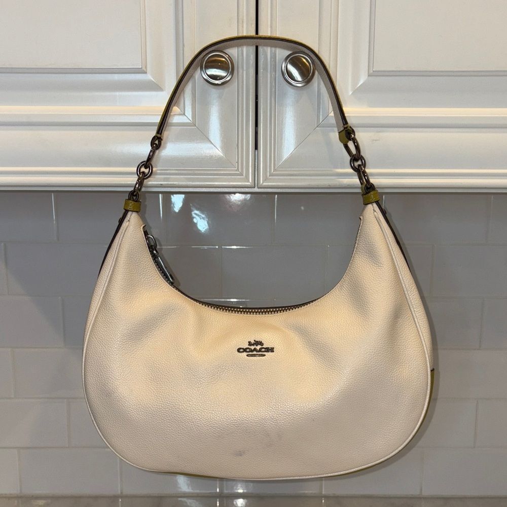 Coach Purse Handbag Leather Colorblock EW Harley Pebbled Hobo Shoulder Bag